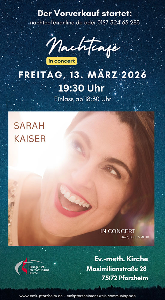Nachtcafé in concert mit der Sarah Kaiser Band am 13.03.2026